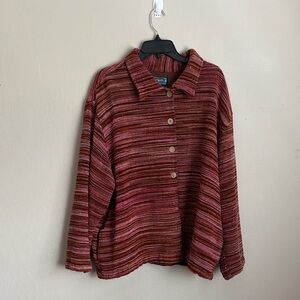 Shaver Lake Woman’s Striped Button-Up Shacket size 2x